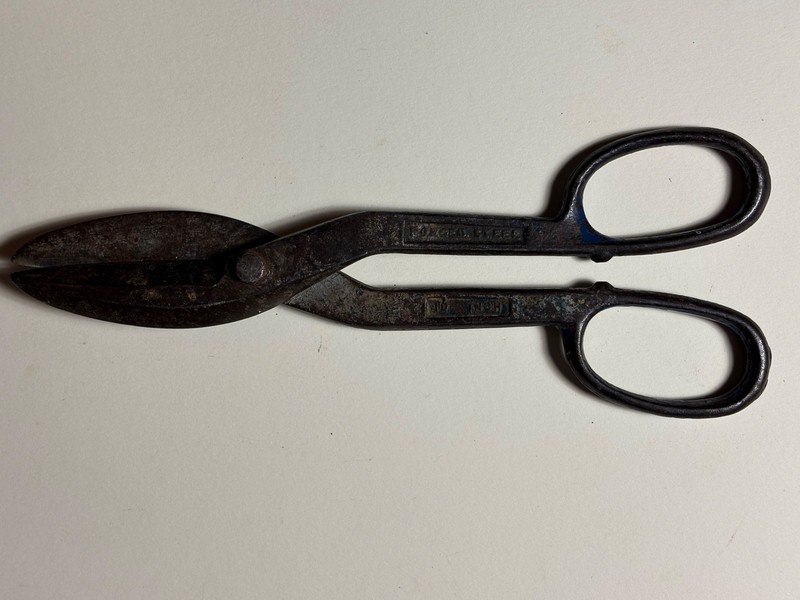 Vintage Metal Tin Snips 10" Solid Steel Drop Forged