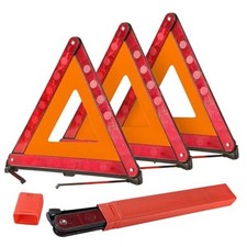 Emergency Warning Triangles  Roadside Safety Triangle, 3 Pack Foldable