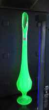 Vtg Viking Uranium Vaseline Green Glass Swung 22 9/16