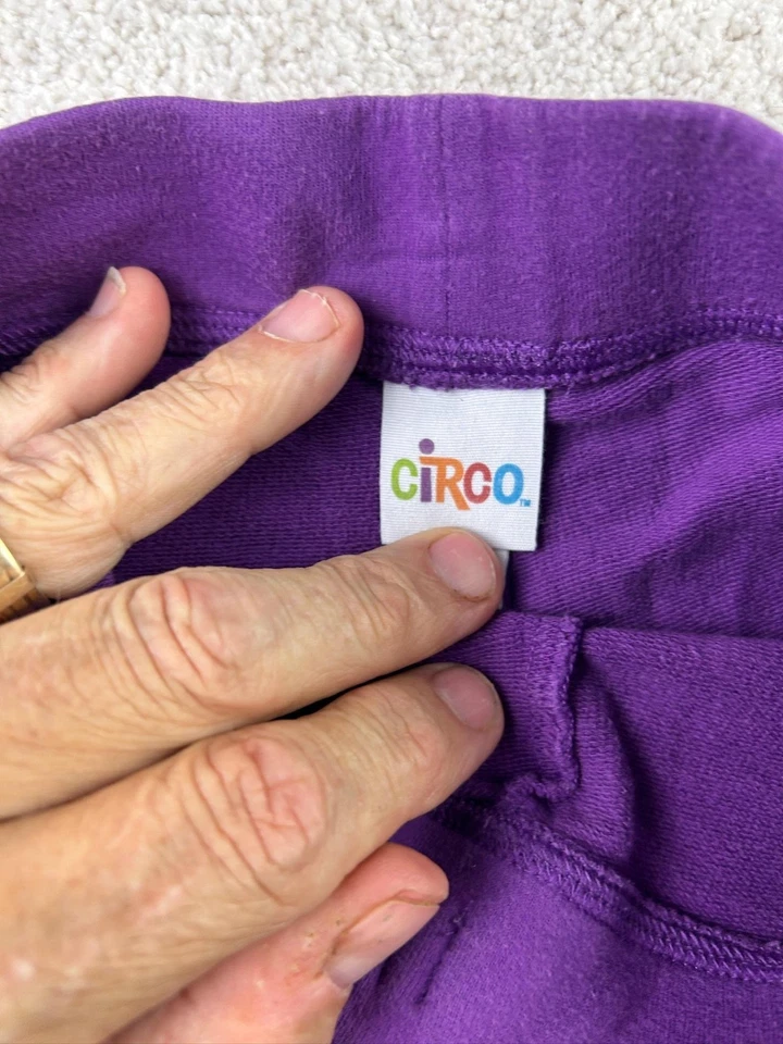 Pantalones Circo Niñas Pequeños 6 6X Púrpura Corazón Adornado Pantalones de Sudadera Salón Joggers Foto 4 de 4