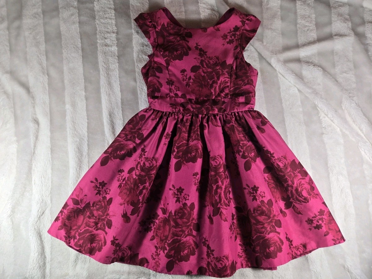 Baker by Ted Baker Girls Size 6 Short Sleeve Bow Fit & Flare Floral Dress  Pink | eBay