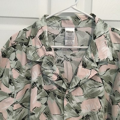 Netflix Stranger Things Jim Hopper Hawaiian Shirt Green/Pink Costume Travel XL