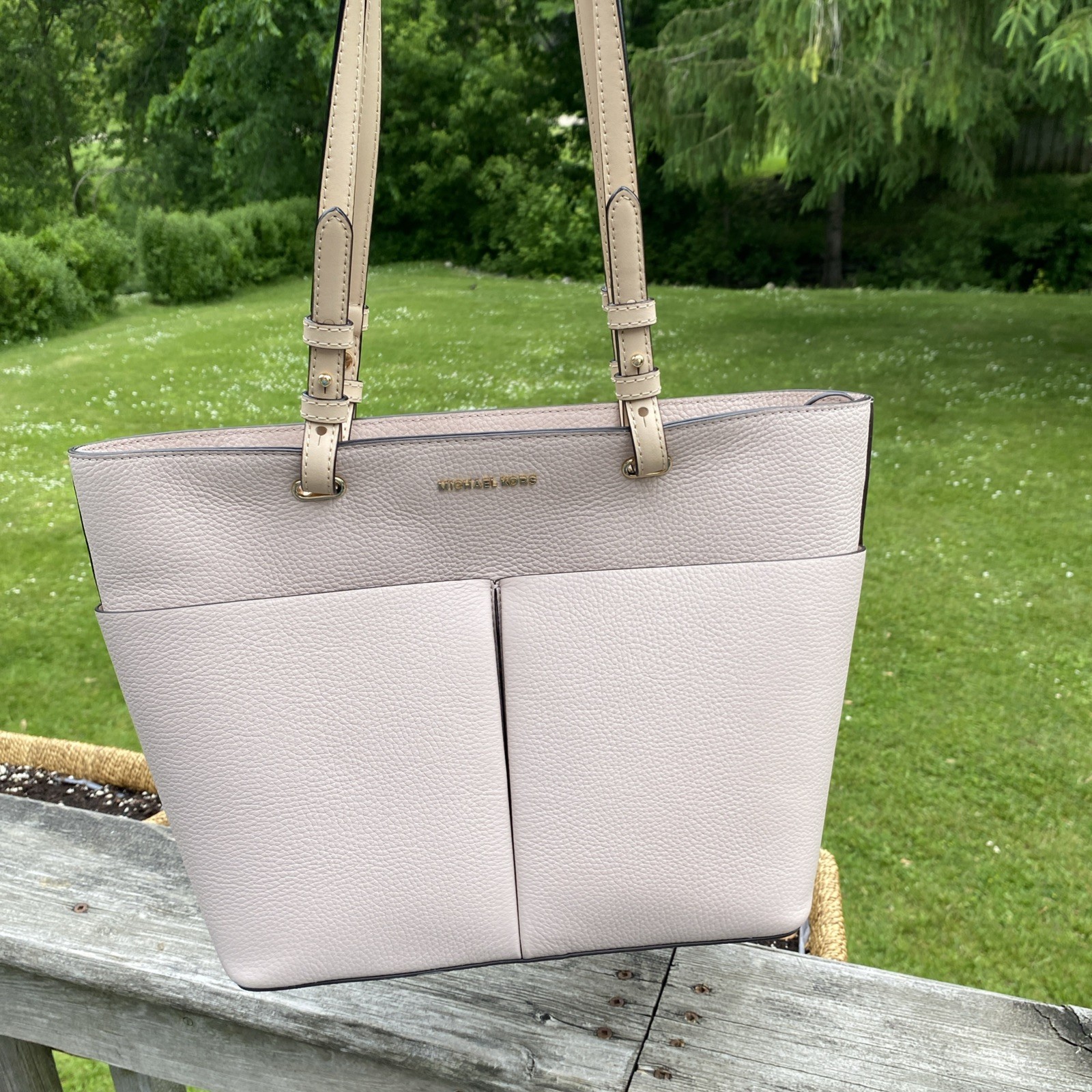 Michael Kors Light Pink Leather Tote Shoulder Bag 30S9SBFT2L Like New Condition