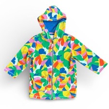 Mini Boden Floral Toweling Cover-Up Girls 3-4Y Multicolor Full Zip Terry