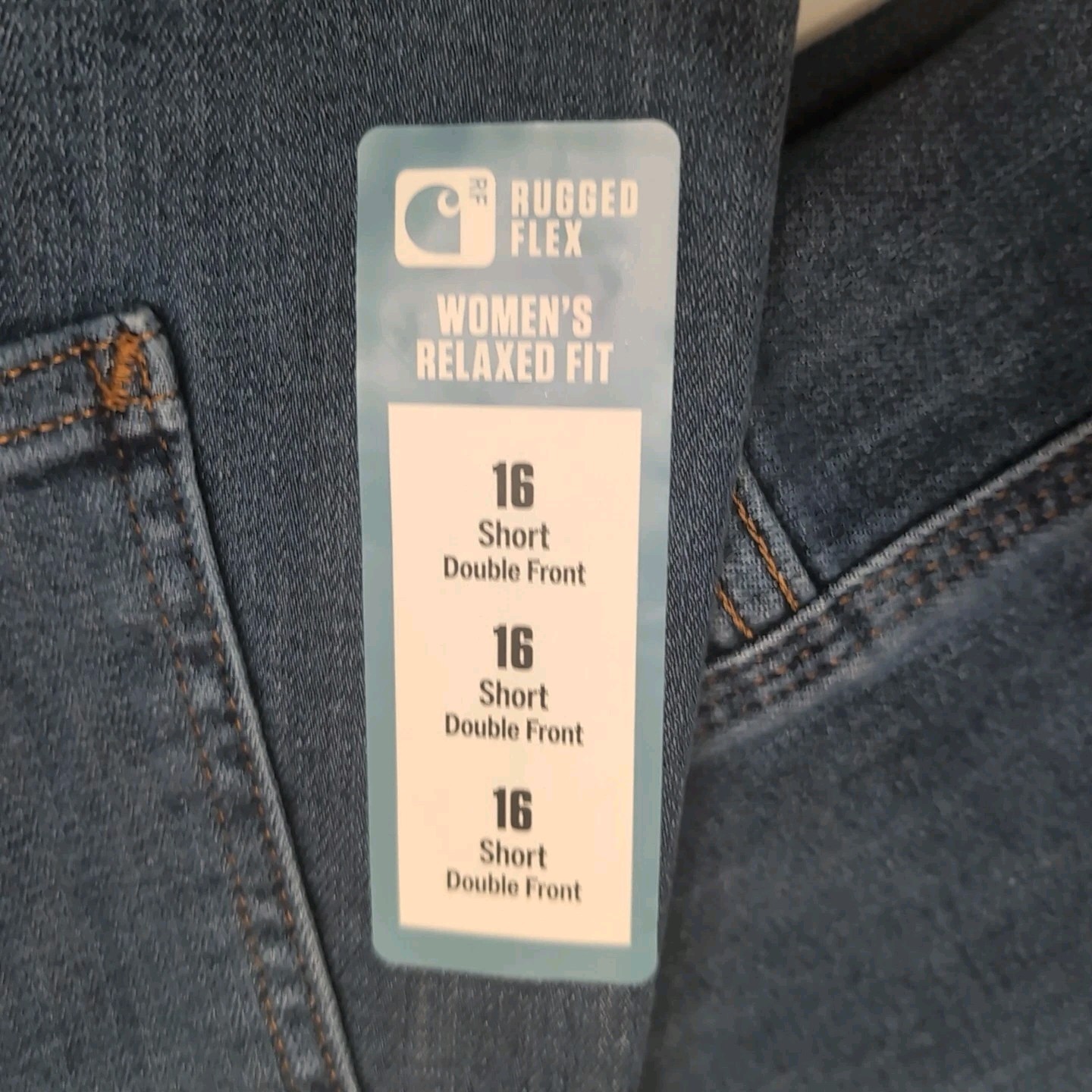 Carhartt Rugged Flex Double Front Jeans  Women 16 Short Carpenters NEW BD5110-W thumbnail 7