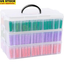Acrylic Craft Organizer 240 Grid Storage Box Diamond Painting Beads Supplies New