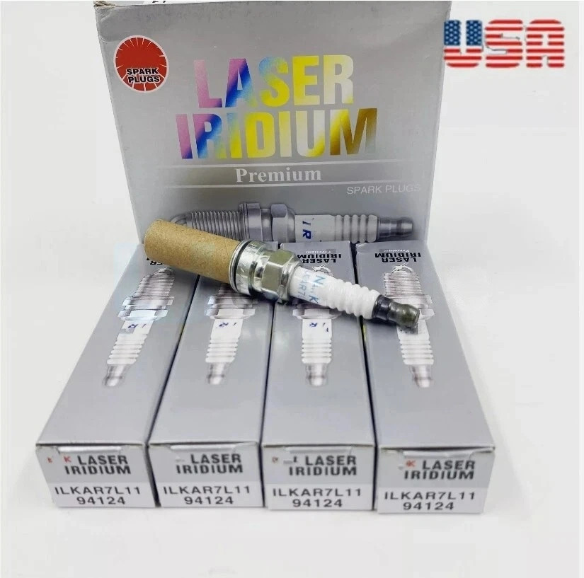 Set of 4 Laser Iridium Spark Plugs For Mazda CX-5 2013-2015 NGK 94124 ILKAR7L11