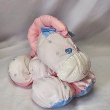 Fisher Price Puffalump Pony Plush Pink Zebra Horse Pink Stripes Stars
