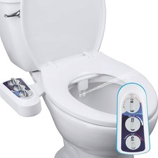 Bidet Attachment for Toilet Dual Nozzle Hot Cold Water Self Cleaning