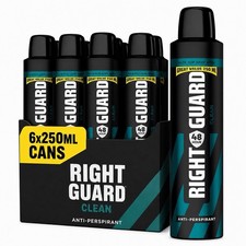 6 x Right Guard Men 48h Anti-Perspirant Deodorant - Clean Scent (6x250ml)