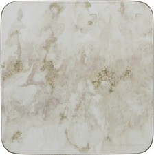Image of Elegant Grey Marble Cork Backed Drink Coasters Set of 6 - 10.5 x 10.5 cm