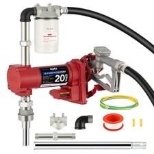 12V Electric Fuel Transfer Pump 20 GPM Diesel Gasoline Pump with Nozzle Filter