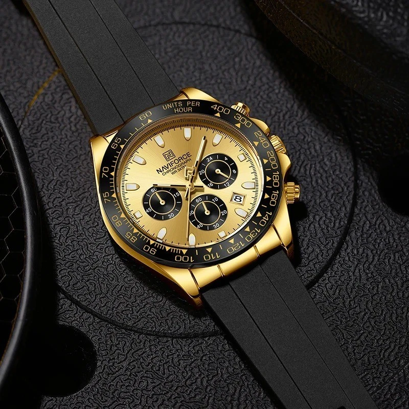 45MM NAVIFORCE Relógio de Mergulhador de Quartzo de Luxo Masculino Silicone Impermeável Luminoso NOVO - Imagem 4 de 4