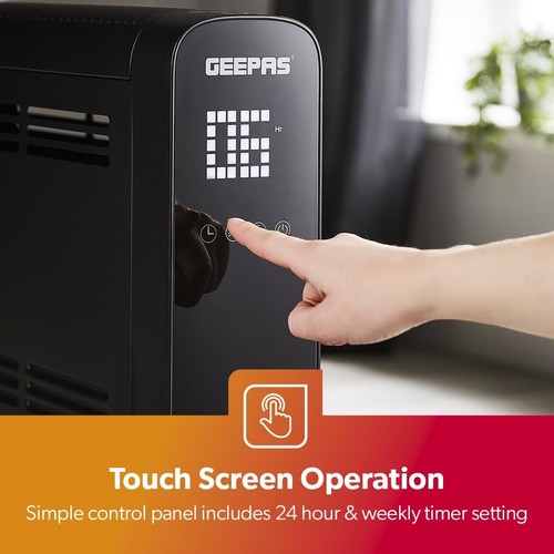 2KW Smart Convector Heater LED Display 24 Hr Timer & Remote Control, Black - Picture 4 of 10