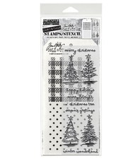 Tim Holtz Mixed-Media Stamps  Stencil-Scribbly Christmas