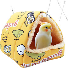 Plush Warm Bird Bed - Hanging Bird Nest Snuggle Velvet Shed Tent Cage Fluffy Hut