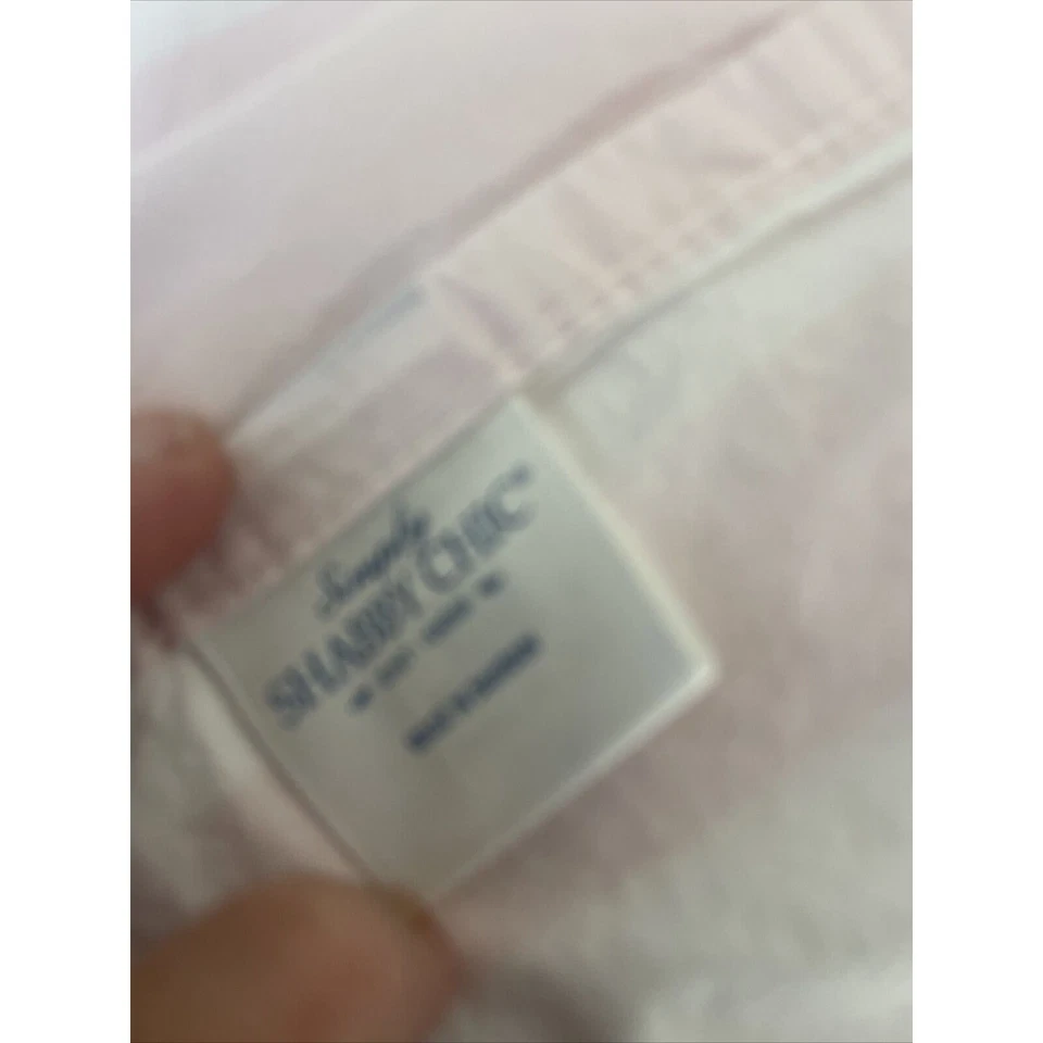 Simply Shabby Chic Rosa y Blanco Rayas Algodón Percal, Doble Sábana Plana Portu Foto 4 de 4