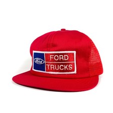 Vintage 80's Ford Trucks Patch Foam USA Made Red Trucker Hat