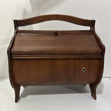 Vintage Sewing Basket Box MCM Cantilever Acco...