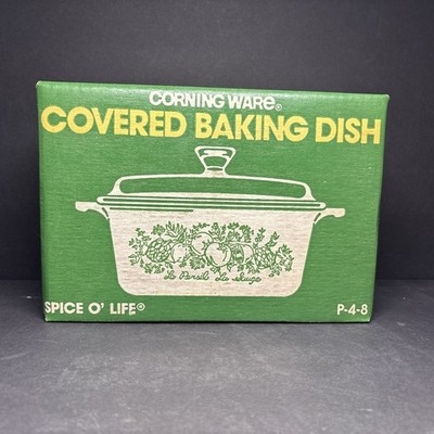Vtg Corning Ware Spice O  Life P-4-8 -1.5 qt Covered Lidded  Dish NOS Sealed Box