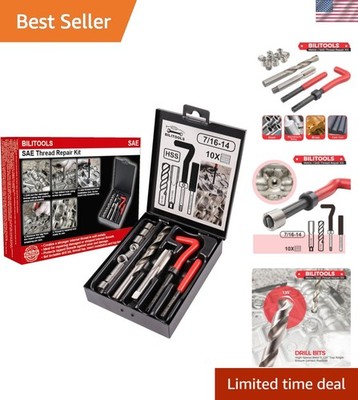 7/16-14 Inch Helicoil Thread Repair Kit Ultimate Tool for Automotive & Plumbing