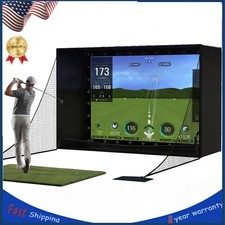 Golf Simulator Enclosure Package 11x8ft Golf Hitting Cage Net with Impact Screen