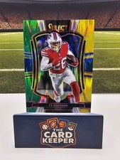 2025 Panini Select #186 Ty Johnson Green and Yellow Prizm Shock