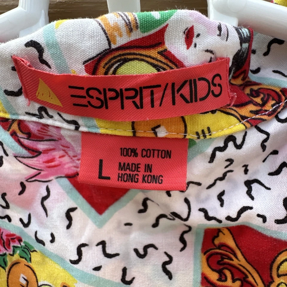 Camisa ESPRIT Vintage Años 80 Botón Manga Corta Niñas Talla L ¡Divertida y Totalmente Años 80! Foto 3 de 4
