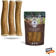 3 Pack Medium - Deer Antler Dog Chews - Antlers for Medium Dogs - Long Lastin...