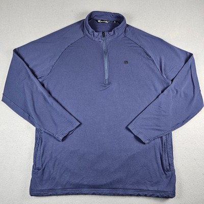 Travis Mathew Networking Quarter Zip Pullover Mens Extra Large Navy Blue Mock