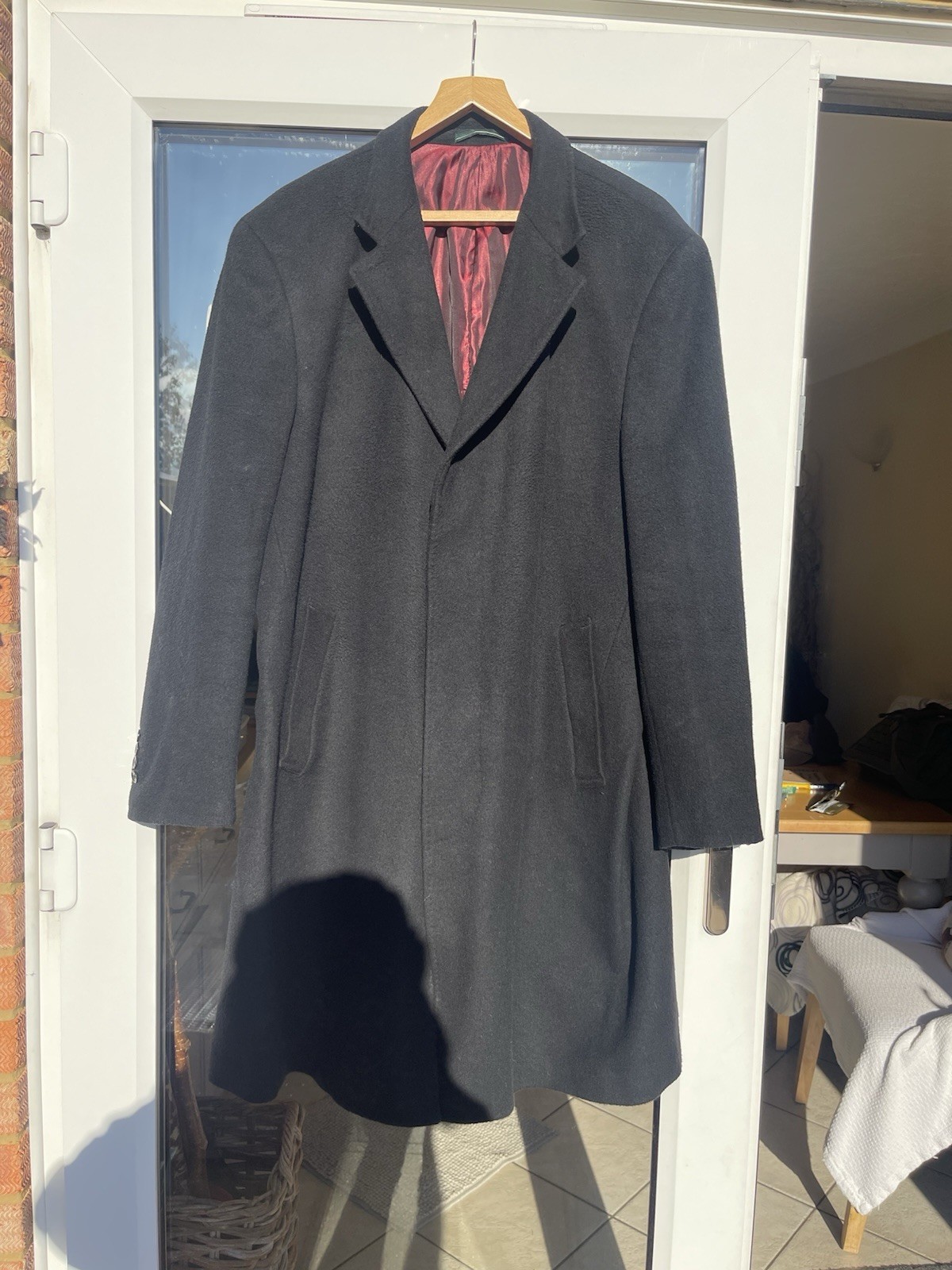 MENS Cashmere Blend Long Coat BLACK 46/48L Door Supervisor Bouncer