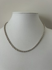 Vintage Napier Silver Tone Rope Chain Necklace 18  Classic Elegant