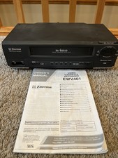 Emerson VHS Player Video Cassette Recorder VCR EWV401A 4Head Tested W/ Manual