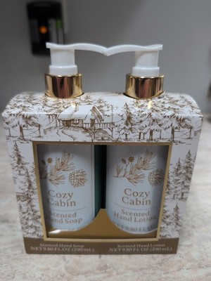Cozy Cabin Hand Soap & Hand Lotion Gift Set 9.8 fl oz/290 ml UStyle NIP