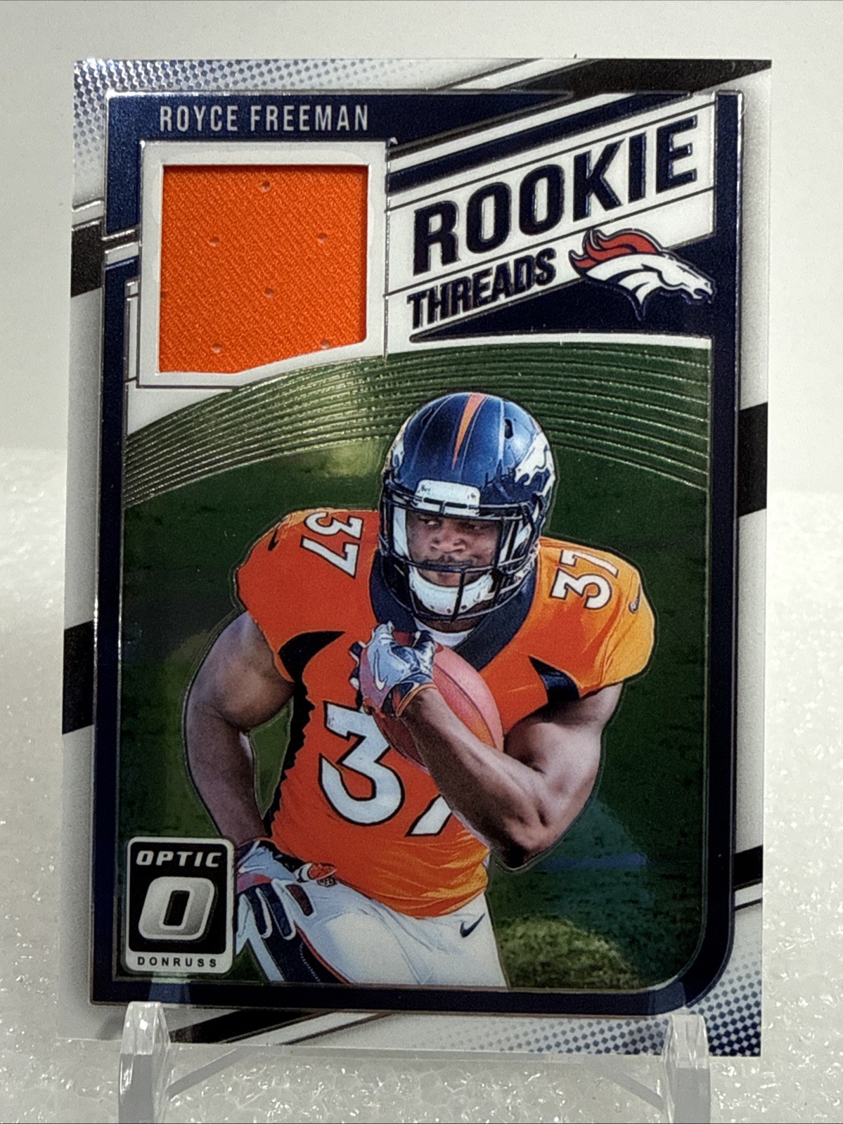 2018 Donruss Optic - Rookie Threads JERSEY #RT-RF Royce Freeman RC