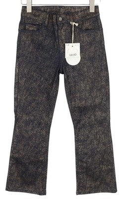 Liu Jo Lamina Damen Jeans W28 Glitzer Bootcut Gemustert Knöchel Fit