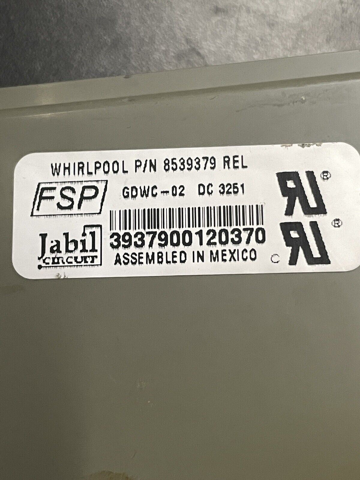 whirlpool-dishwasher-control-board-part-8539379-wm1197-ebay
