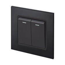 RetroTouch Aura Screwless Matt Black Light Switches, Plug Sockets, Nickel Dimmer