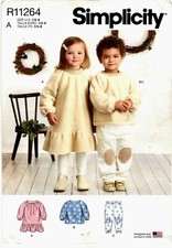 Simplicity R11264 Toddler Child Dress Top Pants Sewing Pattern Uncut Size 1/2-8