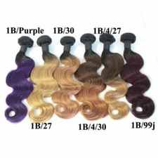 12A PERUVIAN VIRGIN HUMAN HAIR MULTI-COLOR 2TONE/3TONE OMBRE HAIR BODY WAVE 100g