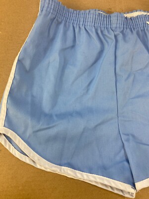 Vintage 60s 70s Blue Stripe Cotton Surf Gym Coach Short