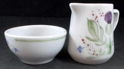 Buchan THISTLEWARE Tall Creamer & Open Sugar Bowl