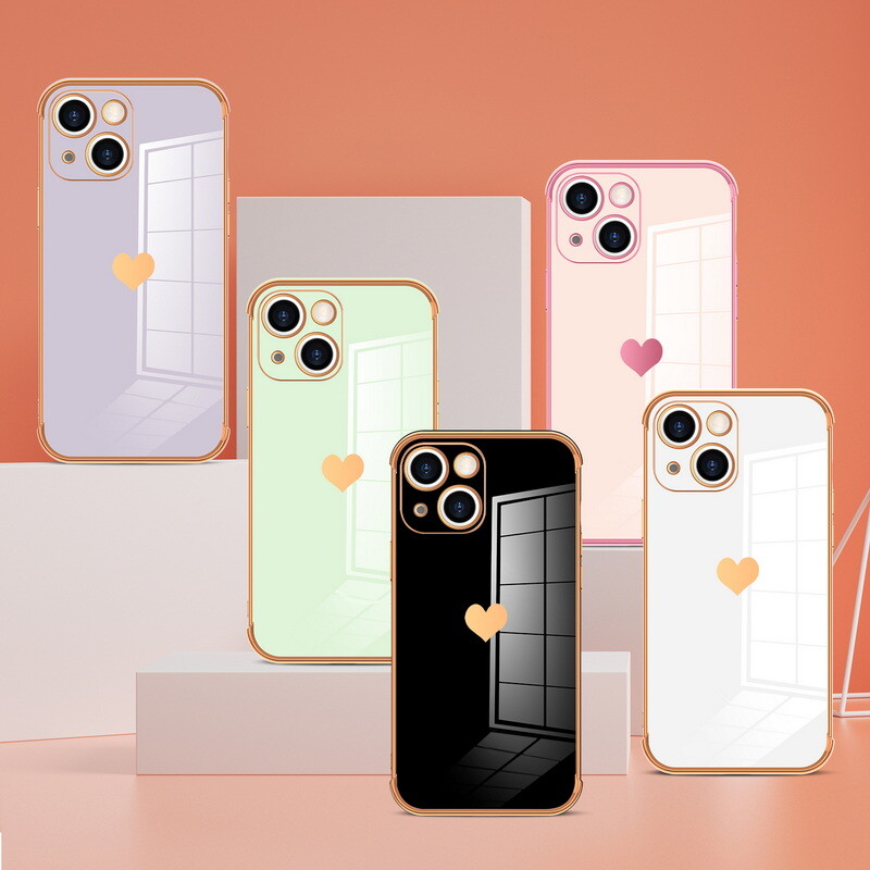 Cute Heart Shockproof Soft Phone Case for iPhone 16 Pro Max 15 14 13 12 11