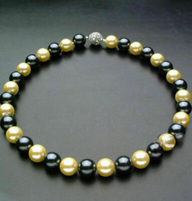 Stunning Multi Color 8MM to 16MM Round Shell Pearl Necklace- 18 Inch