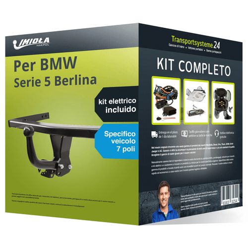 Gancio Traino Fisso STEINHOF Per BMW Serie 1 E87 5 Porte (2004-2011) Con Kit Elettrico 7 Poli