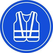 Circle Plus Safety Vest Wall or Door Sign | Easy Installation