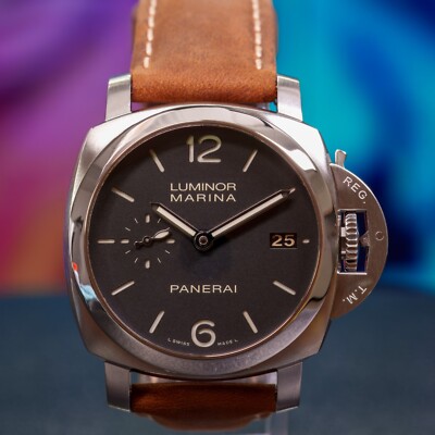 Panerai Luminor Marina Black Watch Leather Strap Complete Set - PAM00392