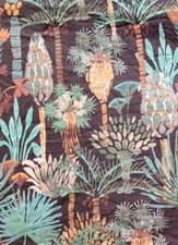 88x96" duvet Cover black garden tropical trees with pillow sham island set chic