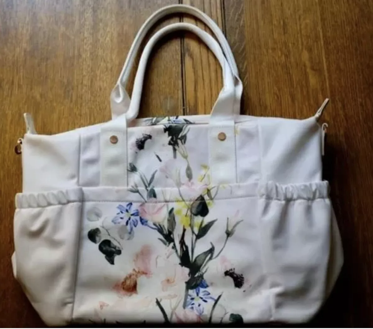Ted Baker Pink White floral design changing bag with cool bag sections RRP 169