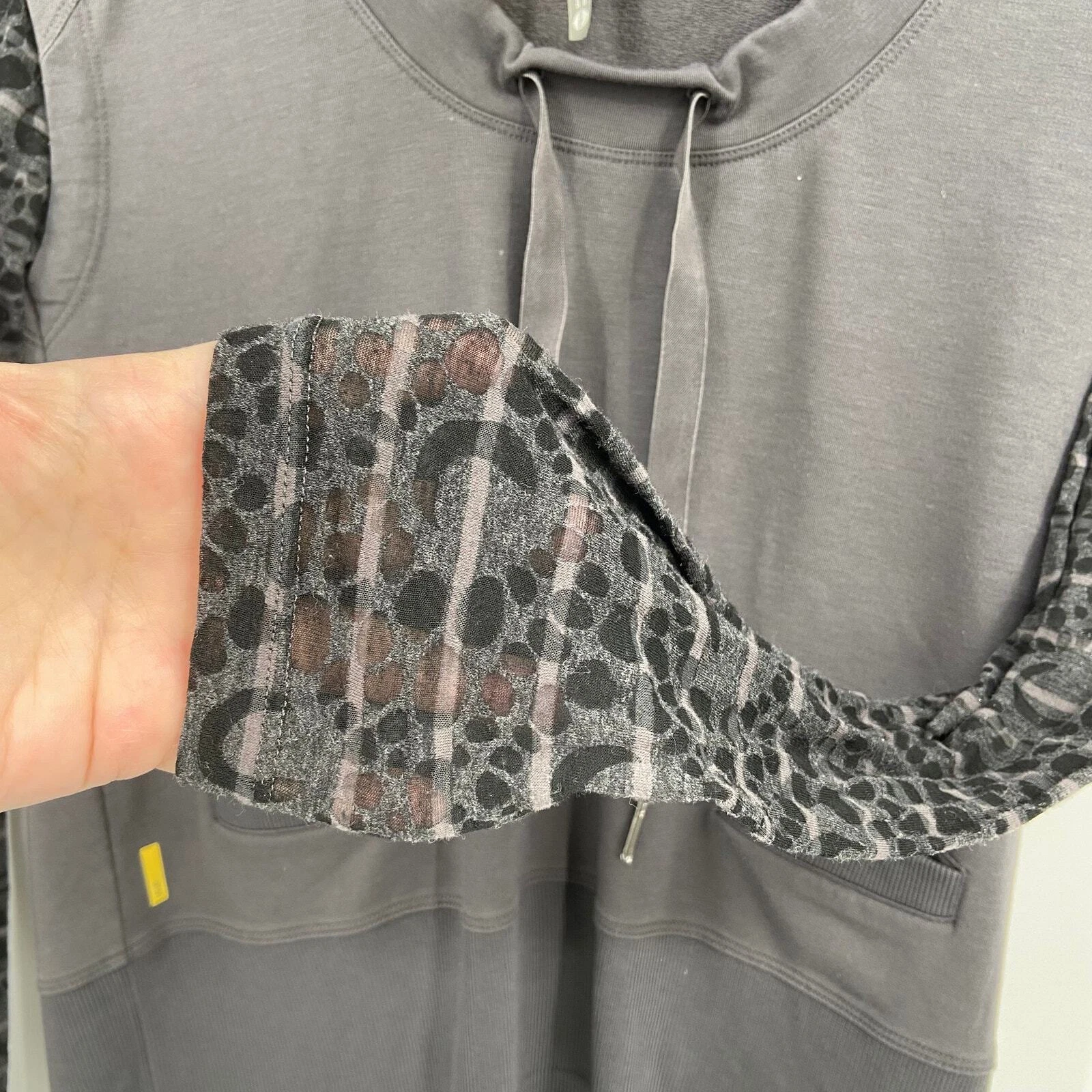 lole pullover drawstring burnout sleeves sweatshirt